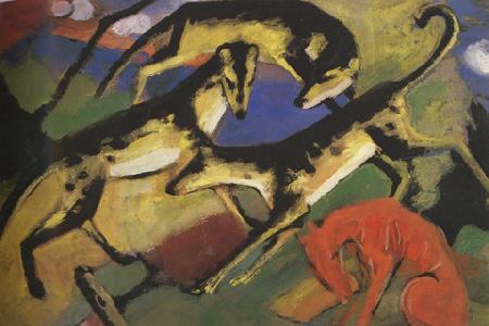 Franz Marc Playing Dogs (mk34) China oil painting art